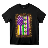 Black mardi gras usa flag leopard Heavy Core Tee - OliviaCreatesArt