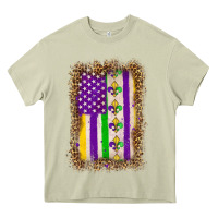Mossy mardi gras usa flag leopard Heavy Core Tee - OliviaCreatesArt