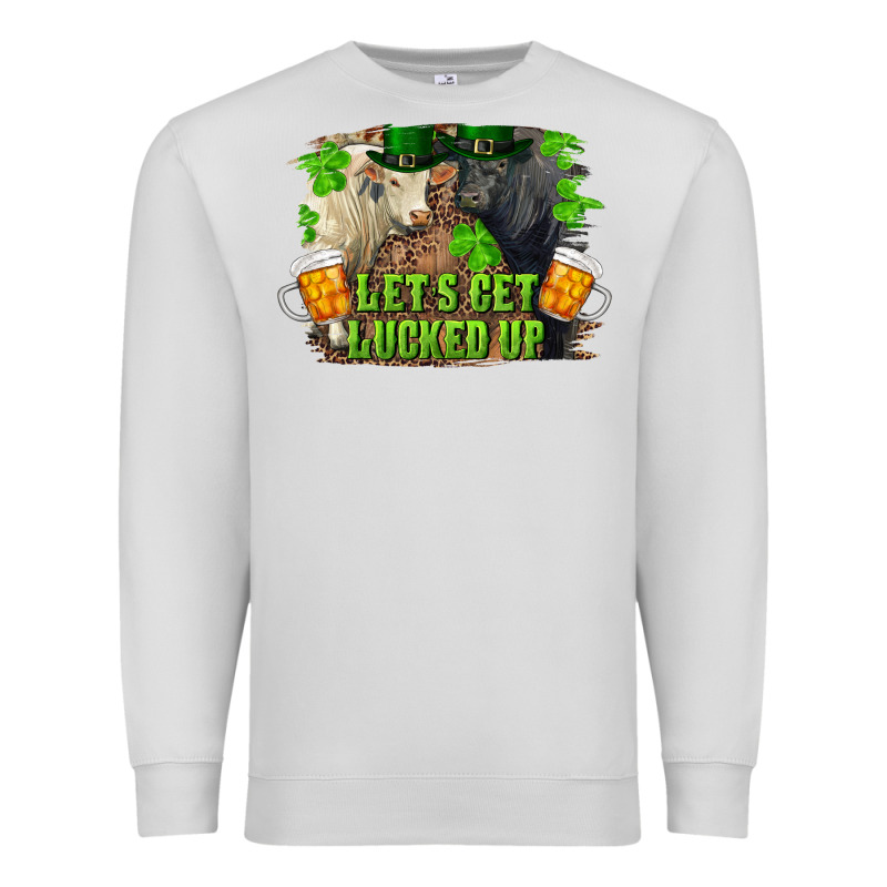 Let's Get Lucked Up Charolais And Black Angus Bull Premium Sweatshirt by RanaPortraitStore | Teevron