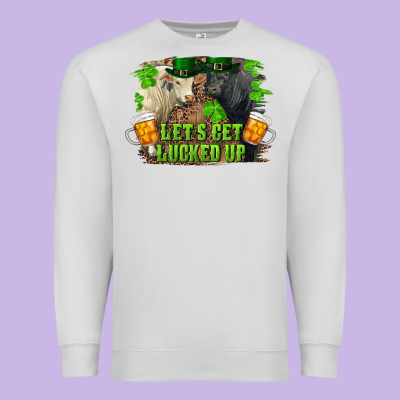 Let's Get Lucked Up Charolais And Black Angus Bull Premium Sweatshirt Designed By Ranaportraitstore