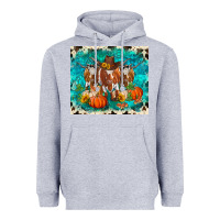 Heather Grey fall longhorn cows Heavyweight Hoodie - RanaPortraitStore