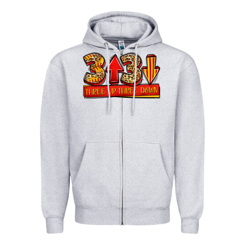 Three Up Three Down Softball Zipper Hoodie by Jasminsmagicworld | Teevron