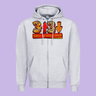 Three Up Three Down Softball Zipper Hoodie Designed By Jasminsmagicworld