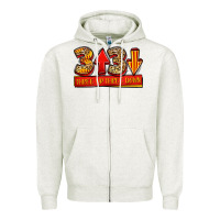 Oatmeal Heather three up three down softball Zipper Hoodie - Jasminsmagicworld