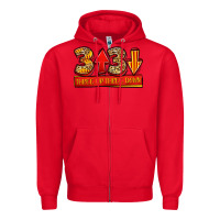 Red three up three down softball Zipper Hoodie - Jasminsmagicworld