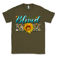 Army Green blessed mom with sunflower Classic Tee - Artiststas