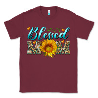 Burgundy blessed mom with sunflower Classic Tee - Artiststas
