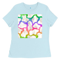Baby Blue watercolor rainbow cow seamless pattern Ladies Tee - BundleAndBundleShop