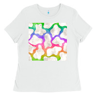 White watercolor rainbow cow seamless pattern Ladies Tee - BundleAndBundleShop