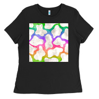 Black watercolor rainbow cow seamless pattern Ladies Tee - BundleAndBundleShop