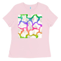 Bubblegum Pink watercolor rainbow cow seamless pattern Ladies Tee - BundleAndBundleShop