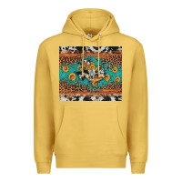 Antique Gold bull skull texas map sunflower leopard cowhide Premium Hoodie - Artiststas
