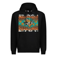 Black bull skull texas map sunflower leopard cowhide Premium Hoodie - Artiststas