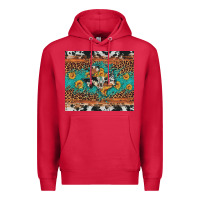 Cardinal bull skull texas map sunflower leopard cowhide Premium Hoodie - Artiststas