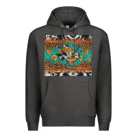 Charcoal Heather bull skull texas map sunflower leopard cowhide Premium Hoodie - Artiststas