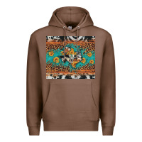 Chestnut bull skull texas map sunflower leopard cowhide Premium Hoodie - Artiststas