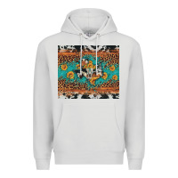 Dove Grey bull skull texas map sunflower leopard cowhide Premium Hoodie - Artiststas