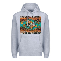 Heather Grey bull skull texas map sunflower leopard cowhide Premium Hoodie - Artiststas