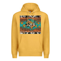 Mustard bull skull texas map sunflower leopard cowhide Premium Hoodie - Artiststas