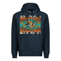 Navy bull skull texas map sunflower leopard cowhide Premium Hoodie - Artiststas