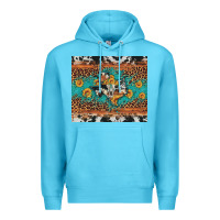 Ocean Blue bull skull texas map sunflower leopard cowhide Premium Hoodie - Artiststas