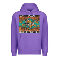 Purple bull skull texas map sunflower leopard cowhide Premium Hoodie - Artiststas