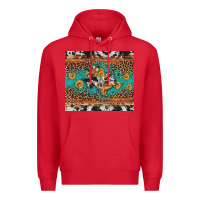 Red bull skull texas map sunflower leopard cowhide Premium Hoodie - Artiststas