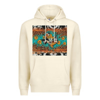 Sandshell bull skull texas map sunflower leopard cowhide Premium Hoodie - Artiststas