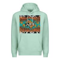 Seafoam bull skull texas map sunflower leopard cowhide Premium Hoodie - Artiststas