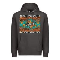 Smoke bull skull texas map sunflower leopard cowhide Premium Hoodie - Artiststas