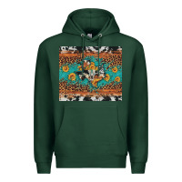 Sports Green bull skull texas map sunflower leopard cowhide Premium Hoodie - Artiststas