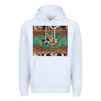 White bull skull texas map sunflower leopard cowhide Premium Hoodie - Artiststas