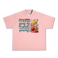 Salmon Coffee Gives Me Teacher Powers Urban Heavy Tee - CowhideDigitalArt