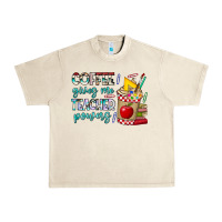 Sandshell Coffee Gives Me Teacher Powers Urban Heavy Tee - CowhideDigitalArt