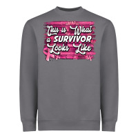 This Is What A Survivor Looks Like Breast Cancer Awareness Heavyweight Sweatshirt | Teevron