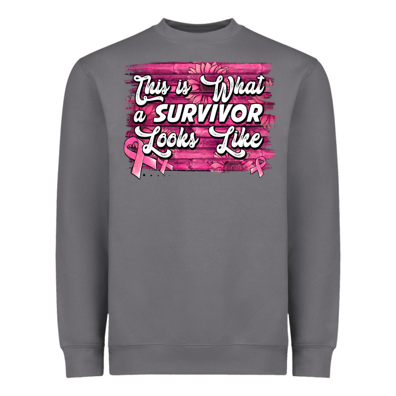 This Is What A Survivor Looks Like Breast Cancer Awareness Heavyweight Sweatshirt by Jasminsmagicworld | Teevron