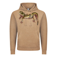 Vintage Coffee Gecko Lizard Illustrations Vintage Hoodie - LillyAllenDesigns