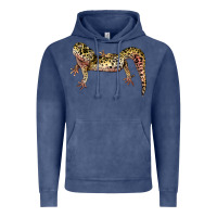 Vintage Denim Gecko Lizard Illustrations Vintage Hoodie - LillyAllenDesigns