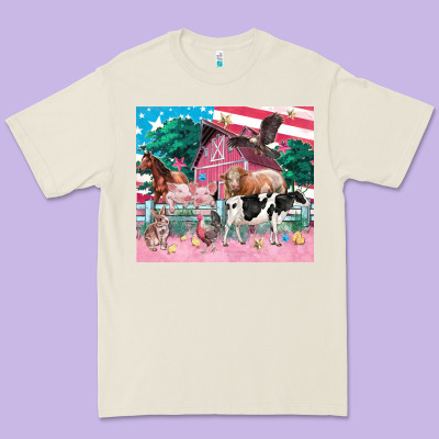 American Farm Animals Tumbler 4th Of July Premium Tee Designed By Fadigitalartstudio