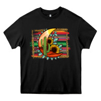 Black turquoise desert moon serape background Heavy Core Tee - Jasminsmagicworld