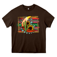 Chocolate Brown turquoise desert moon serape background Heavy Core Tee - Jasminsmagicworld