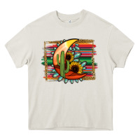 Cream turquoise desert moon serape background Heavy Core Tee - Jasminsmagicworld