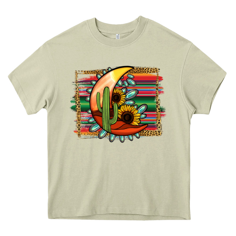 Turquoise Desert Moon Serape Background Heavy Core Tee by Jasminsmagicworld | Teevron