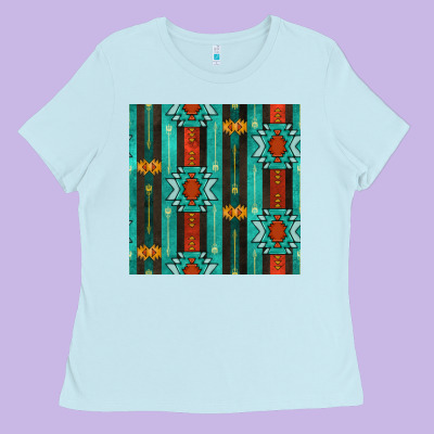 Native American Aztec Seamless Pattern 5 Ladies Tee Designed By Bundleandbundleshop
