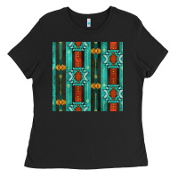 Black native american aztec seamless pattern 5 Ladies Tee - BundleAndBundleShop