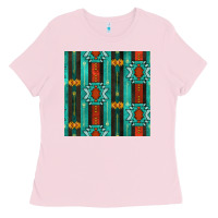 Bubblegum Pink native american aztec seamless pattern 5 Ladies Tee - BundleAndBundleShop