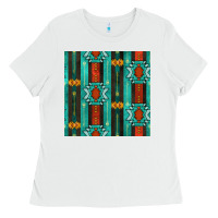 White native american aztec seamless pattern 5 Ladies Tee - BundleAndBundleShop
