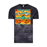Cloud Black Pumpkin And Glitter Seamless Pattern Vintage Tee - BundleAndBundleShop