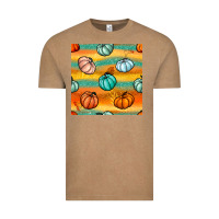 Vintage Coffee Pumpkin And Glitter Seamless Pattern Vintage Tee - BundleAndBundleShop