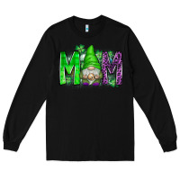 Black st patricks day mom gnome Long Sleeve Tee - CowhideDigitalArt